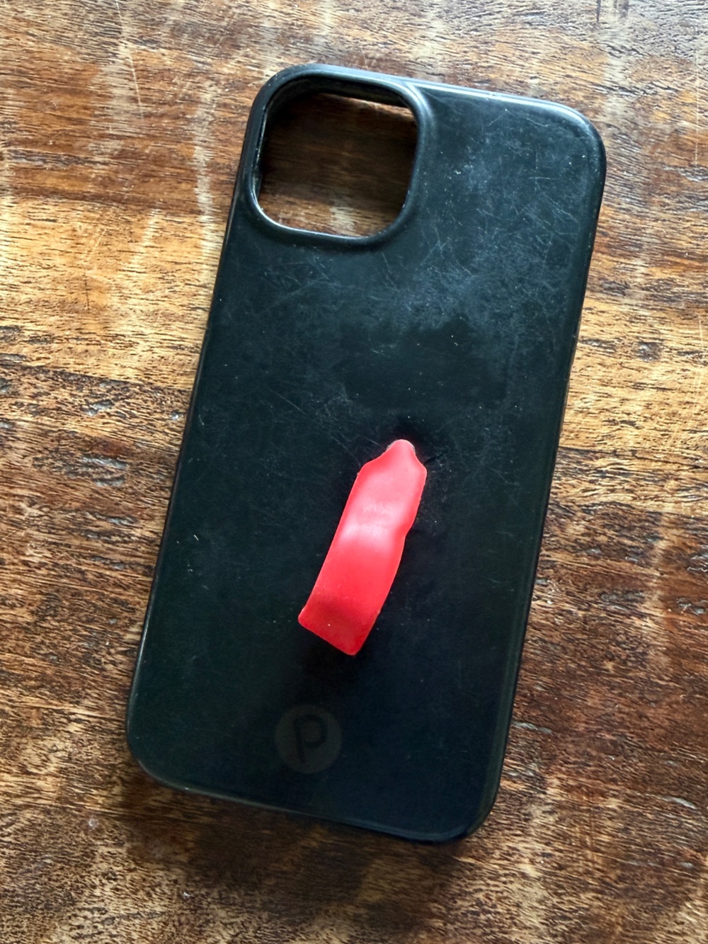 Loopy iPhone 13 Black Phone Case with Red Grip Loop - Righty